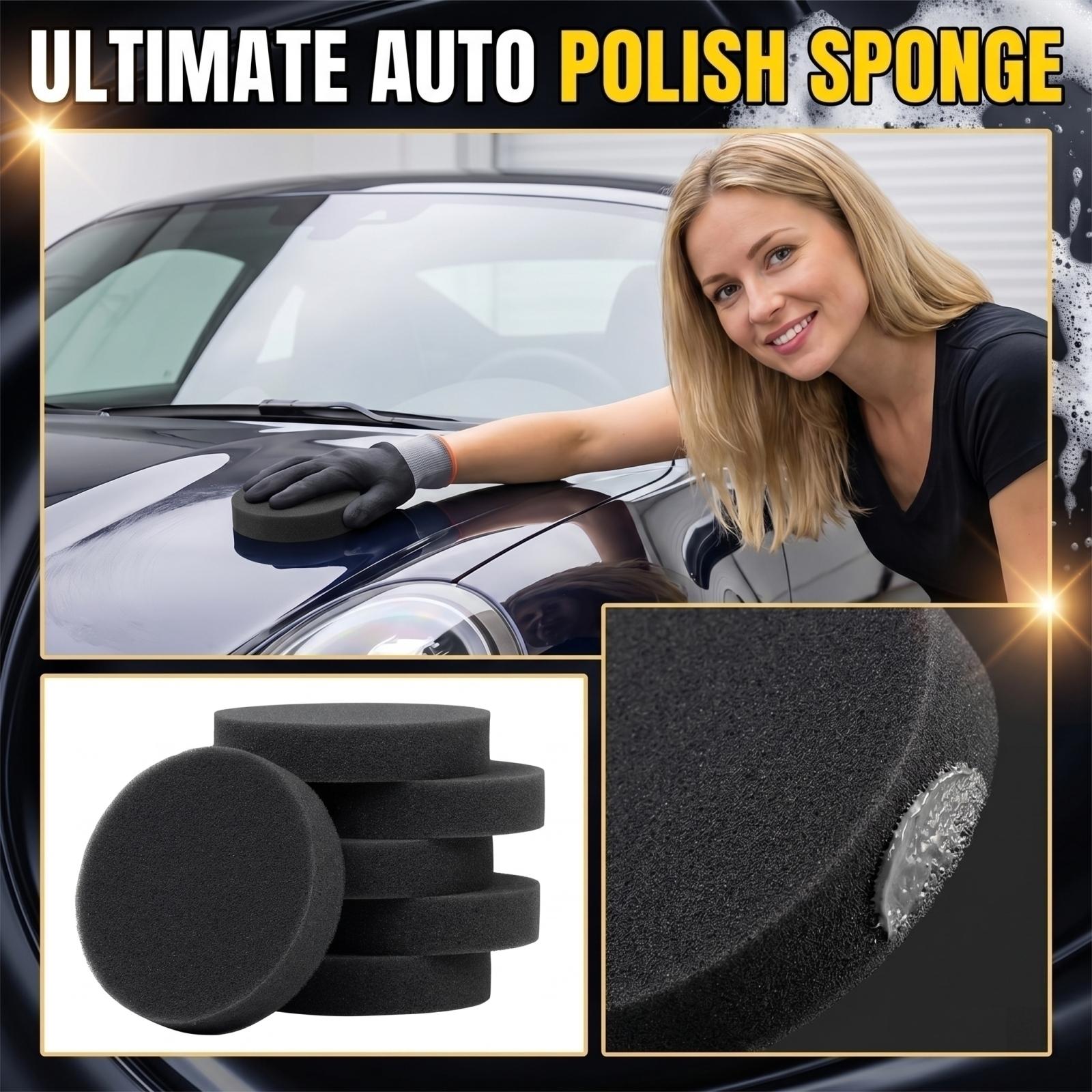 12pc Round Edge-Free Waxing Sponges Car Care Polishing Cleaning Pads Detailing Applicator Blocks for Automotive Surface Maintenance One Size чёрный