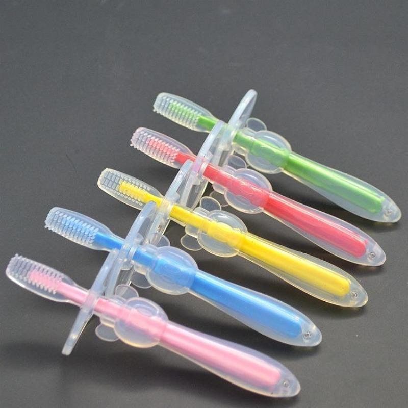 

1 шт., детская мягкая силиконовая обучающая зубная щетка, детская зубная щетка для ухода за полостью рта, инструмент для детской зубной щетки, товары для младенцев