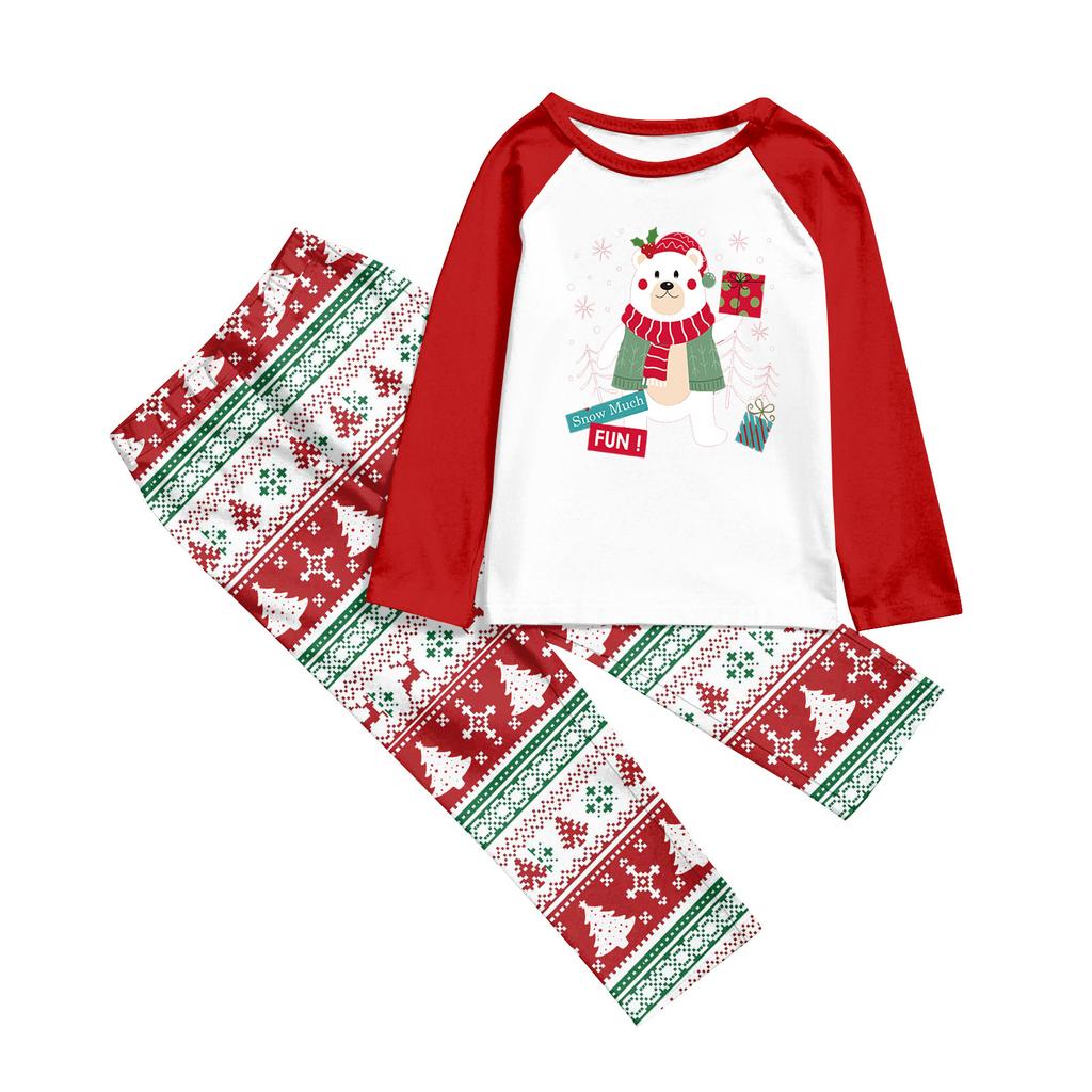Christmas Day Prints Family Matching Long Sleeve Tops+Pants Set Family Matching Sets