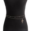 Ins Fashion Double-layer Alloy Round Bead Snake Pendant Thin Waist Chain Female Hottie