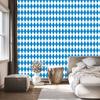 Harlequin Rhombus Wallpaper Azure and White for Living Room and Bedroom 50x1000