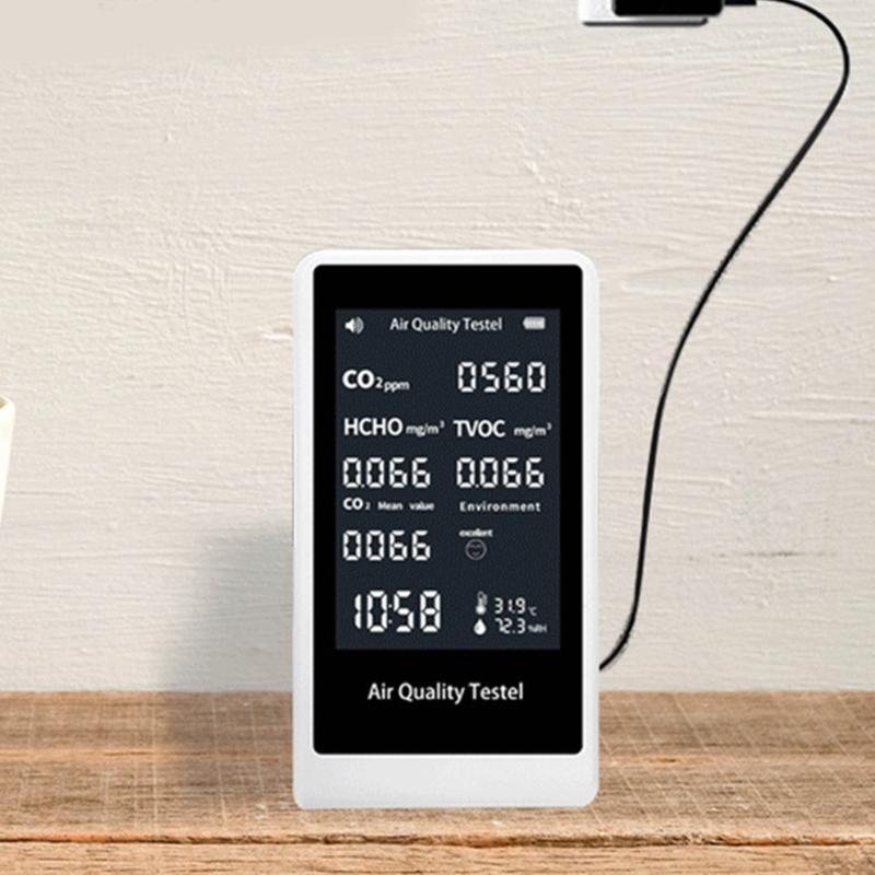 Air Quality Monitors Indoor Professional Particle Counter,Humidity, TVOC Formaldehyde, Temperature Test