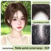 Women's Real Hair Wig Pieces - Human Hair Top Hairpiece with Fake Bangs
