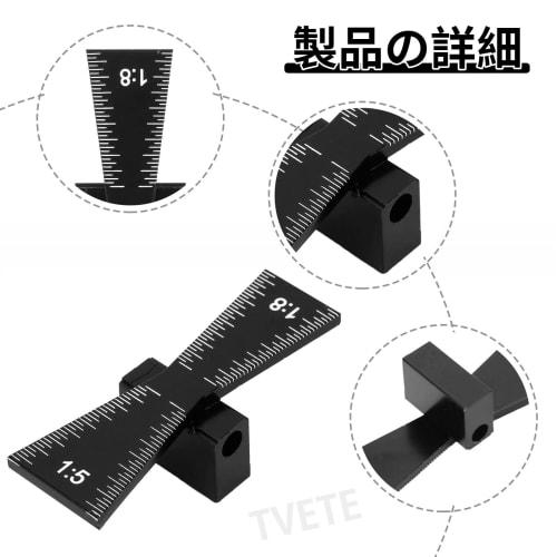 TVETE Dovetail Joint Gauge, Woodworking Tool [1:5 1:8] Aluminum Metal Black Dovetail Tenon Gauge Marking Gauge Marking Ruler for Woodworking Makers, M