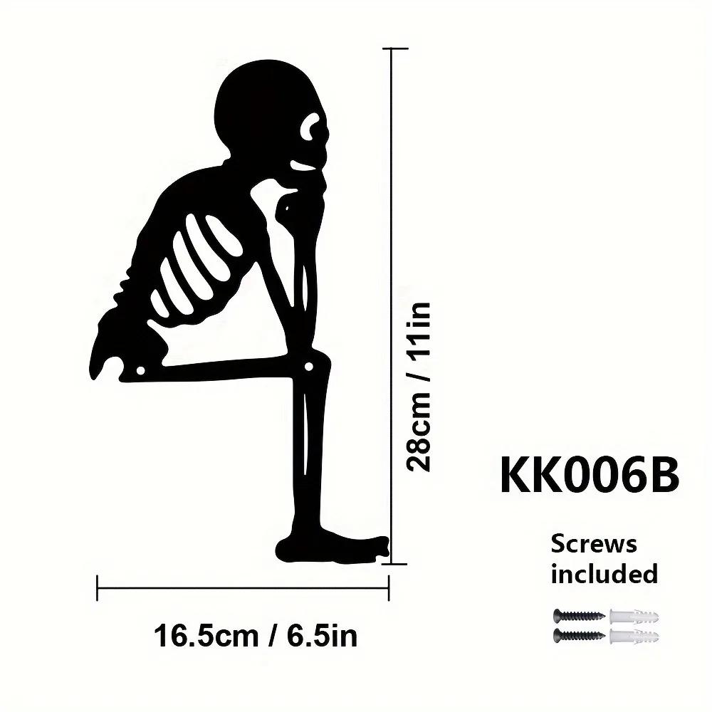 Festive Iron Skull Statue for Outdoor Decor - Perfect for Halloween (11" x 6.5")Charming Iron Skull: Halloween Decor Gem.