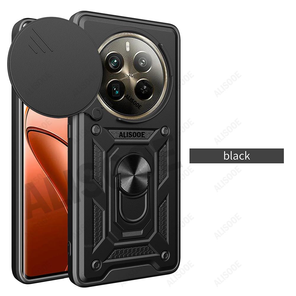 Funda for Realme 12 Pro Plus 5G Case Armor Slide Camera Ring Stand Protection Cover for Realme 12 Pro Case Capa