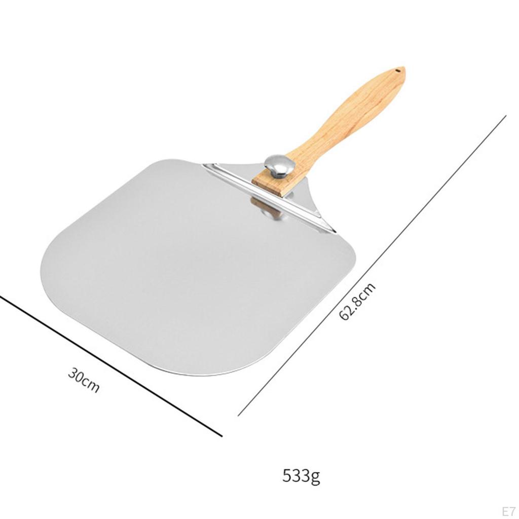 Pala per Pizza Durevole in Acciaio Inossidabile con Manico Ergonomico in Legno