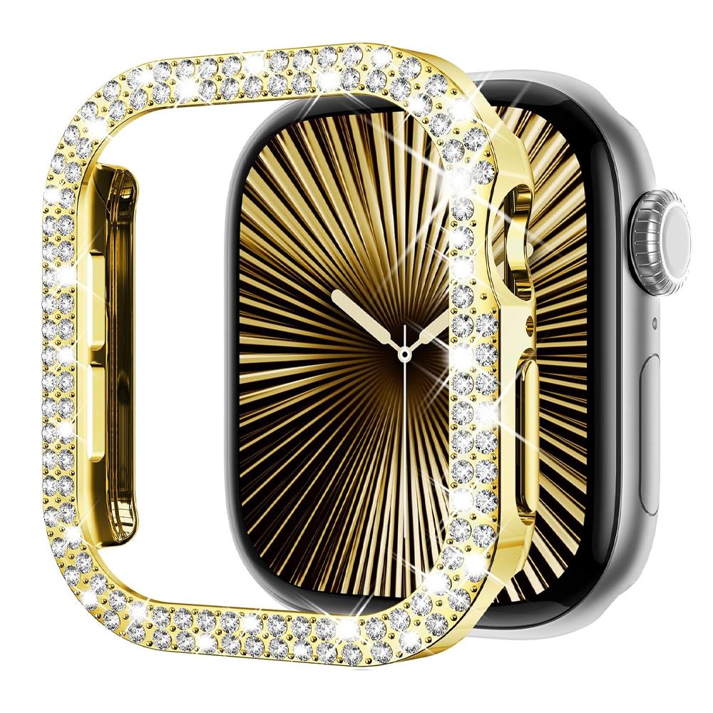 Cover For Apple watch Case 42mm 46mm Series 10 accessories Bling Diamond Rhinestone PC Bumper Protector Face iWatch Protective