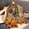 Women The Four Seasons Bandanna Popular Style 180X90CM Scarves Beach Sunscreen Luxury Silk Scarf  New Design Square Shawls