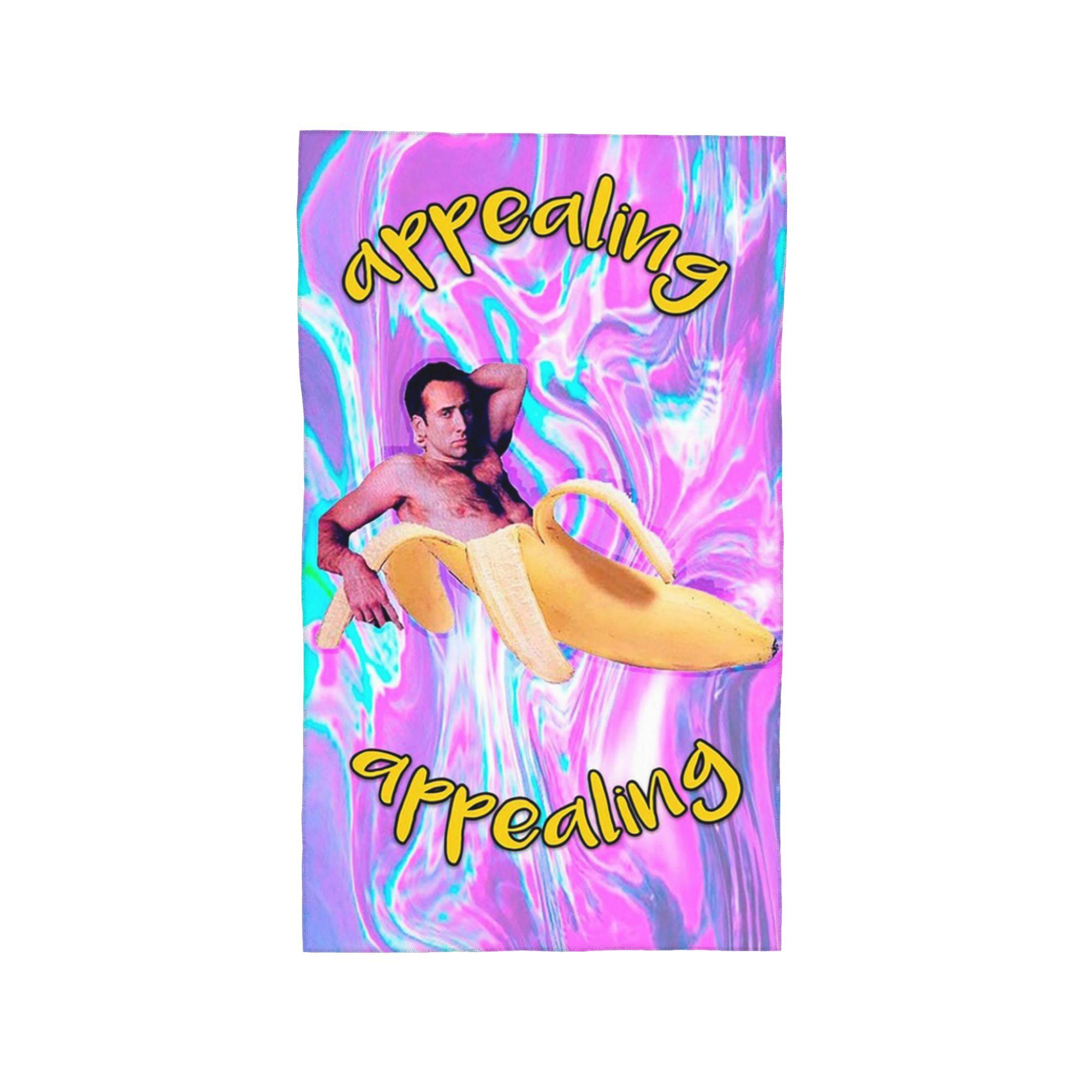 

nicholas cage banana appealing Soft Face Towel Quick Dry Pool Bath Cotton Towels Absorbent W30*H60(CM)