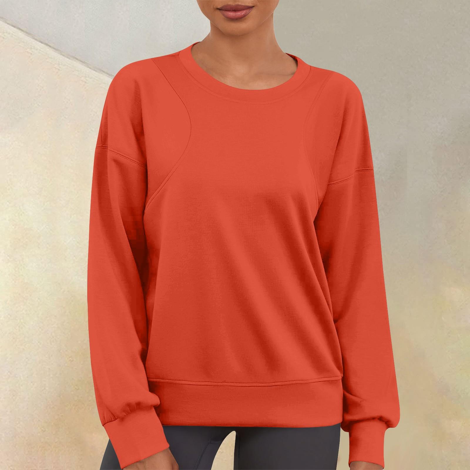 

Женский повседневный модный однотонный свитер с круглым вырезом и длинными рукавами XL шафрановый