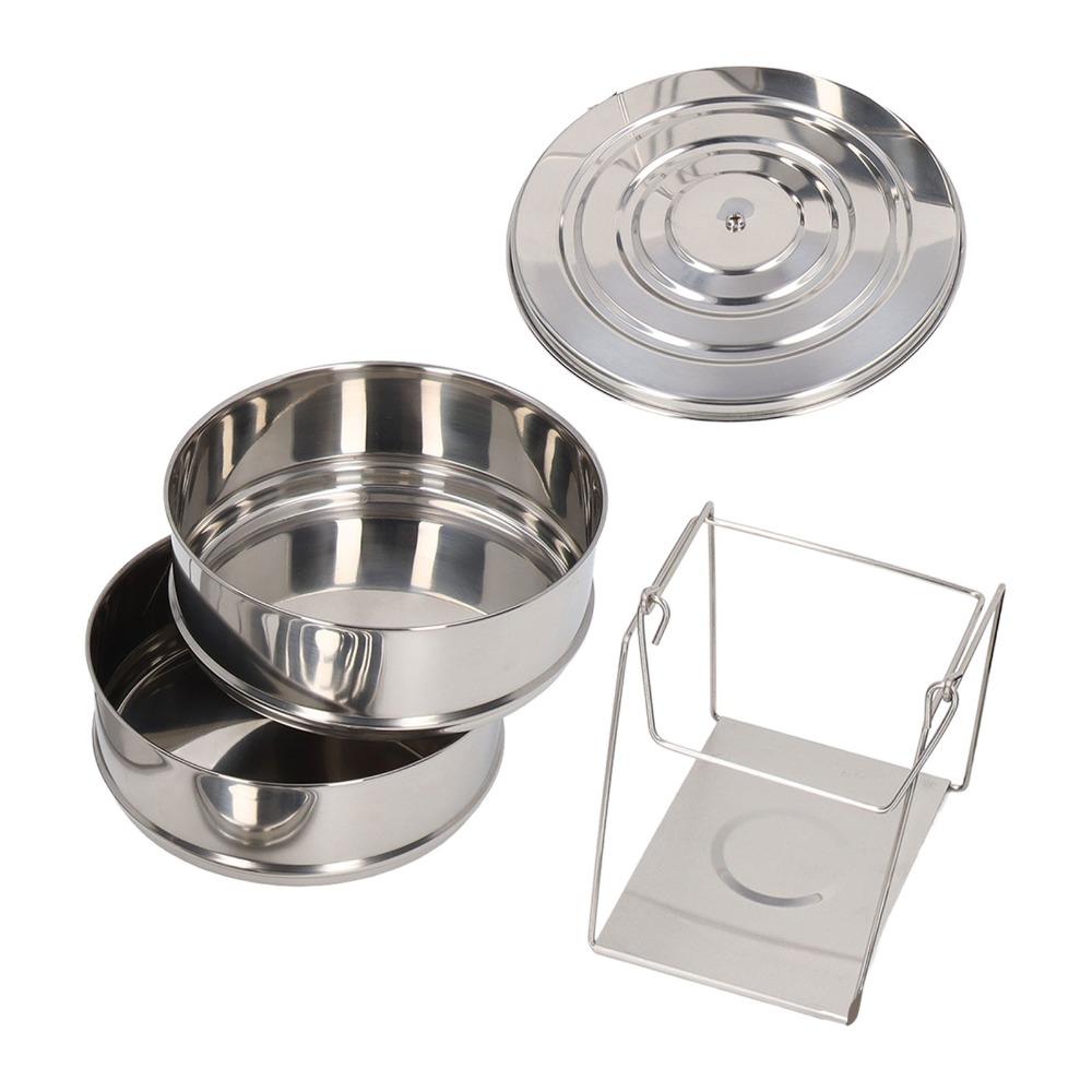 2-Tier Steam Pot 304 Stainless Steel Steaming Pot Durable Stackable Steamer  Pot-in-Pot Cooking