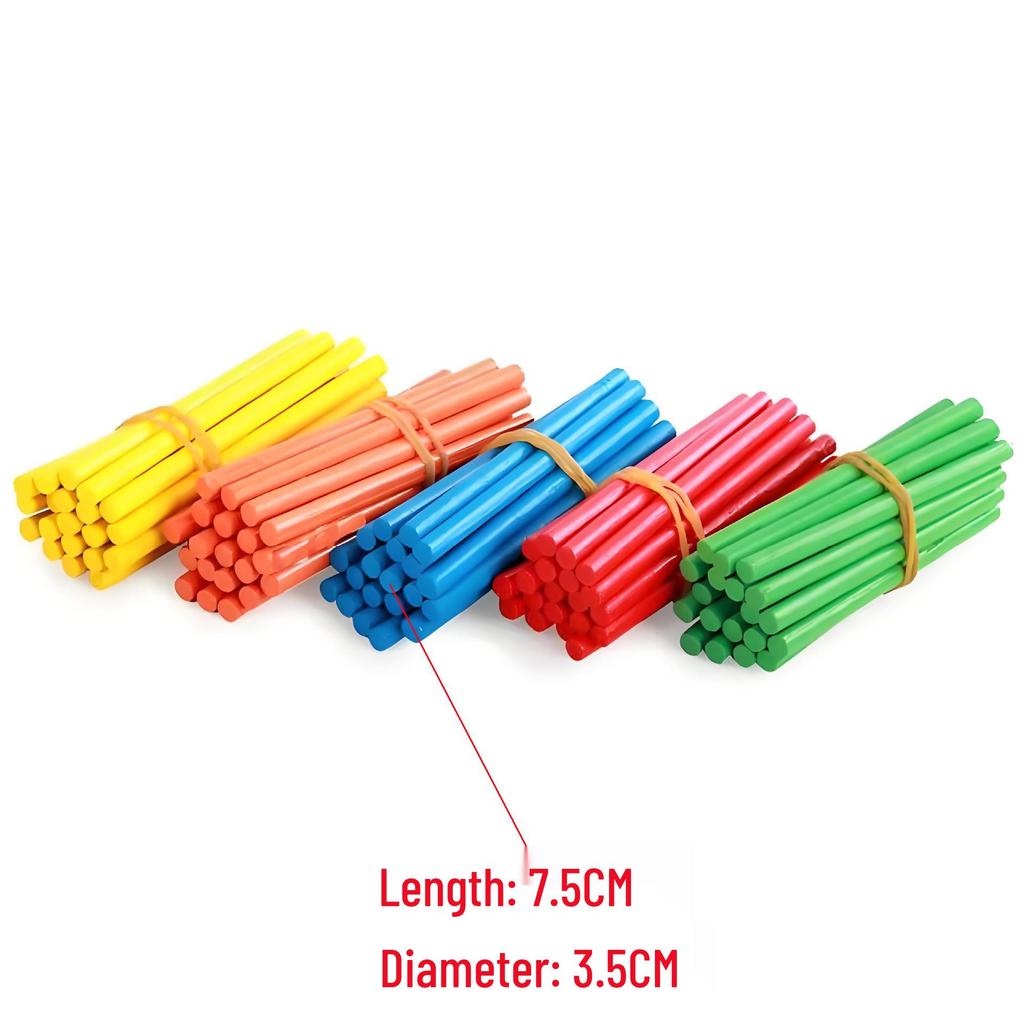 Wooden Math Counting Sticks for Elementary Addition & Subtraction (Grades 1-2)