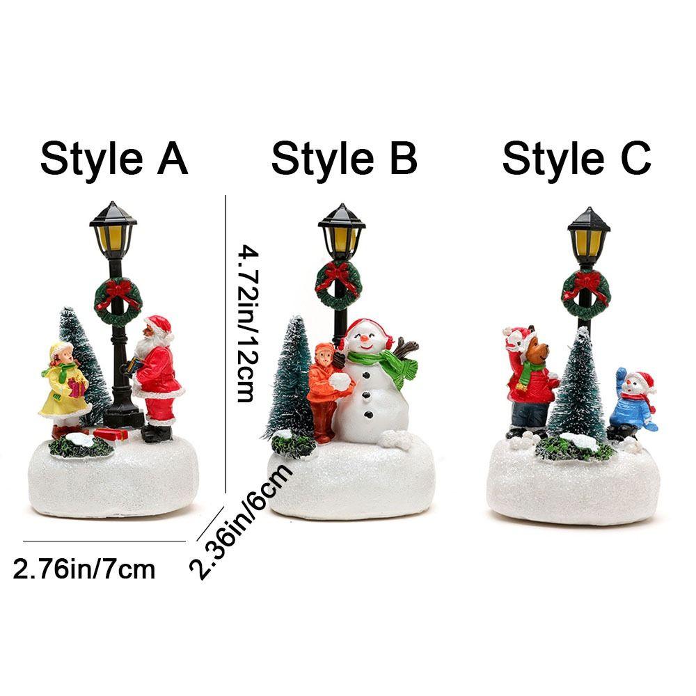Santa Claus Design Luminous Christmas Statue Snow View Christmas Decor  Party Favors