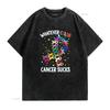 Womens Cancer Awareness T Shirt Whatever Color Sucks Black vintage Washed streetwear Top For Everyday Wear Stylish Breathable