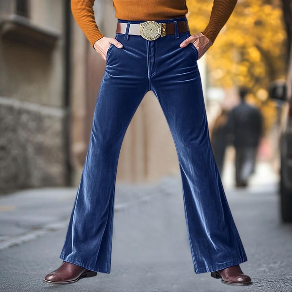 Men's Vintage 60s 70s Bell Bottom Pants Classic Comfort Flared Flares Retro Disco Outfits For Men