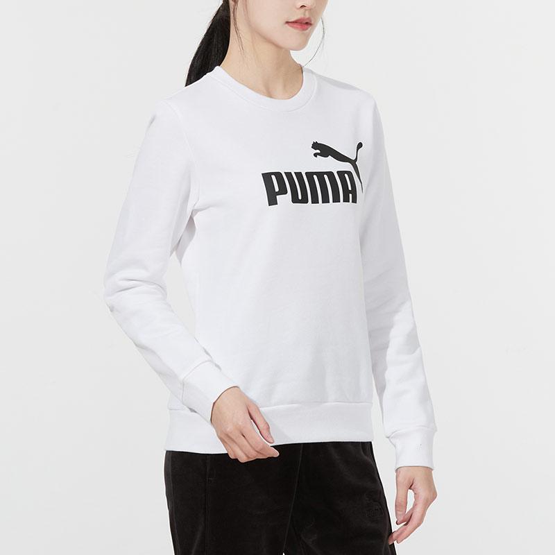 Puma Ess Logo Print Sweatshirt Women Tops White 847678-02