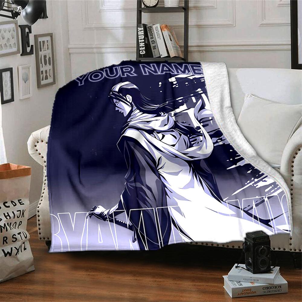Customiz Name Personality Byakuya Kuchiki (2) Blanket Soft &Warm Sofa Office Bed Travel Lunch Break Blanket, Gift Suitable for All Seasons