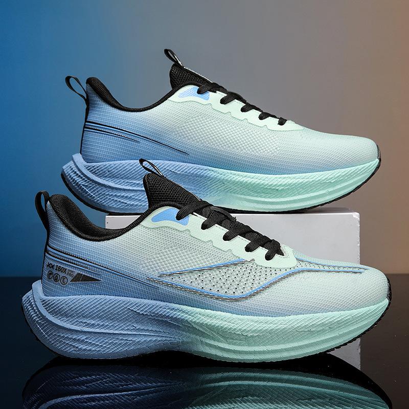 Guochao Jugend ultraleichte Stoßdämpfung und rutschfeste Rennlaufschuhe Herren Mesh atmungsaktiv echte explosive Carbonplatte Freizeitsportschuhe