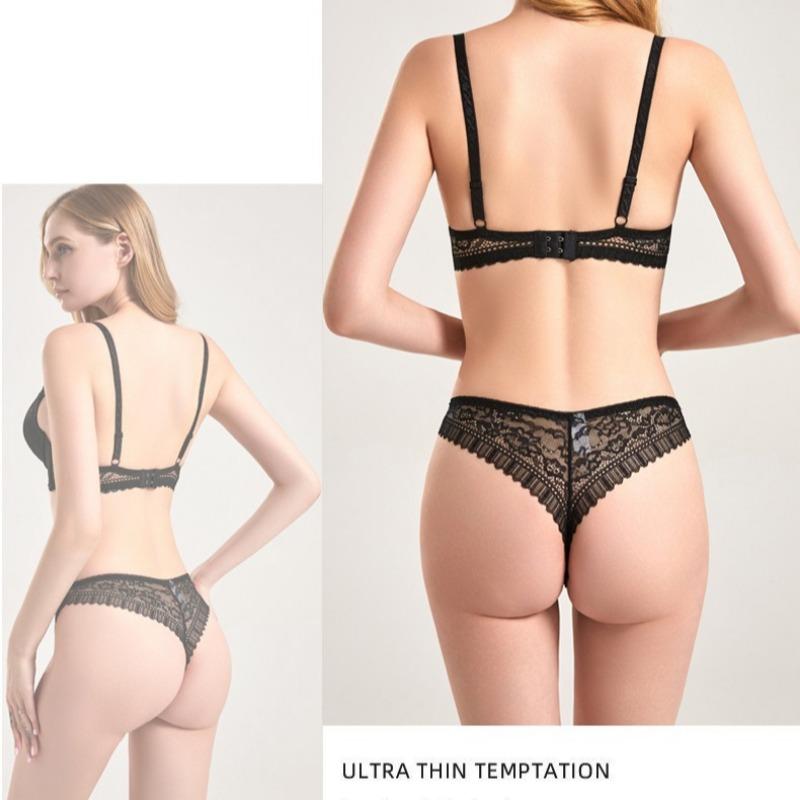 Plus Size Bra Set Sexy Lace Underwire Push-Up Women's Underwear Plus Size Bra