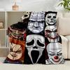 1PC Horror Movie Icons Flannel Blanket Gift, Suitable for Both Men And Women, Soft Ideal for Beds And Sofa, Birthday Or Christmas Gift
