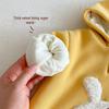 Winter 2025 Baby Fleece Cartoon Romper - Cute Embroidered Rabbit Newborn Jumpsuit