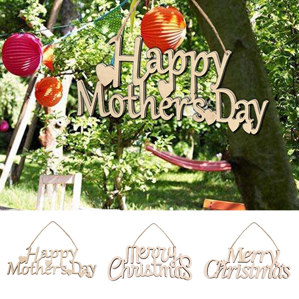 Christmas Ornament Wooden Hollow Festival Hanging Slice DIY Decoration Craft Pendant Plaque