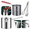 1200ML Chicken Fried Pot with Strainer Basket Multipurpose Fries Fryer 304 Stainless Steel for French Fries Chicken Fry