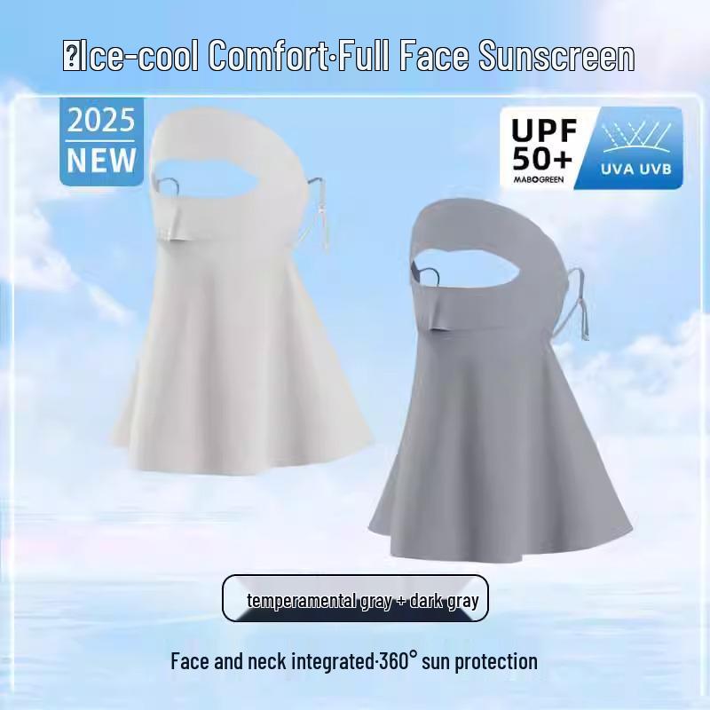 Women's Full Face UV Protection Facekini with Neck Guard - 2025 Style Summer Sunshade