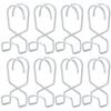 Less Seiei [8-Pack Wide Hooks That Won't Fall Off Hanger Pipes] Aluminum, Silver Color, Clothes