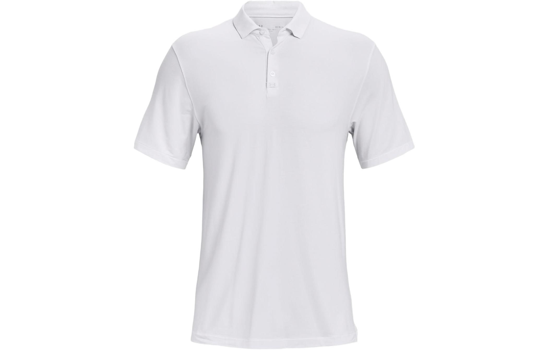 Under Armour Luxe Polo Shirts Men s White Polo Collar Moderate Straight Fit 1370150-100 XXL