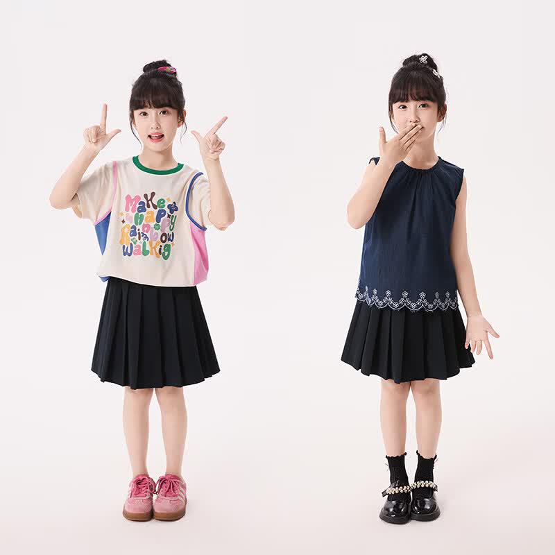 Girls' A-Line Pleated Summer Skirt