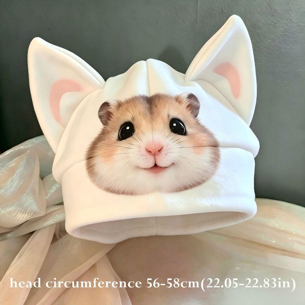 Soft Cute Winter Hat Cartoon Print Cartoon Beanie New Animal Beanie Hat Daily Outfits