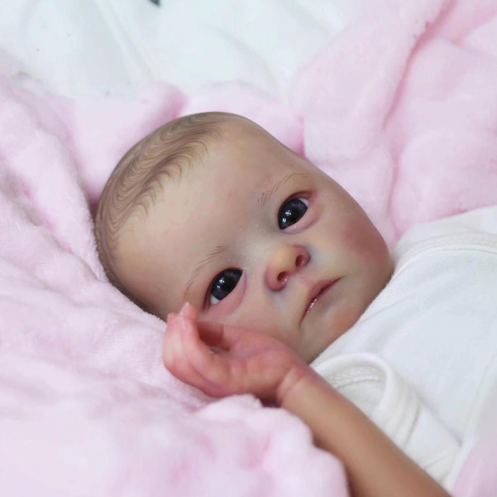 Új stílus 40 cm-es élethű újjászületett baba Tink, annyira, mint az újszülött babák, egyszínű rugdalózót visel, puha testű szimulációs baba, gyerek szülinapi karácsonyi ajándék