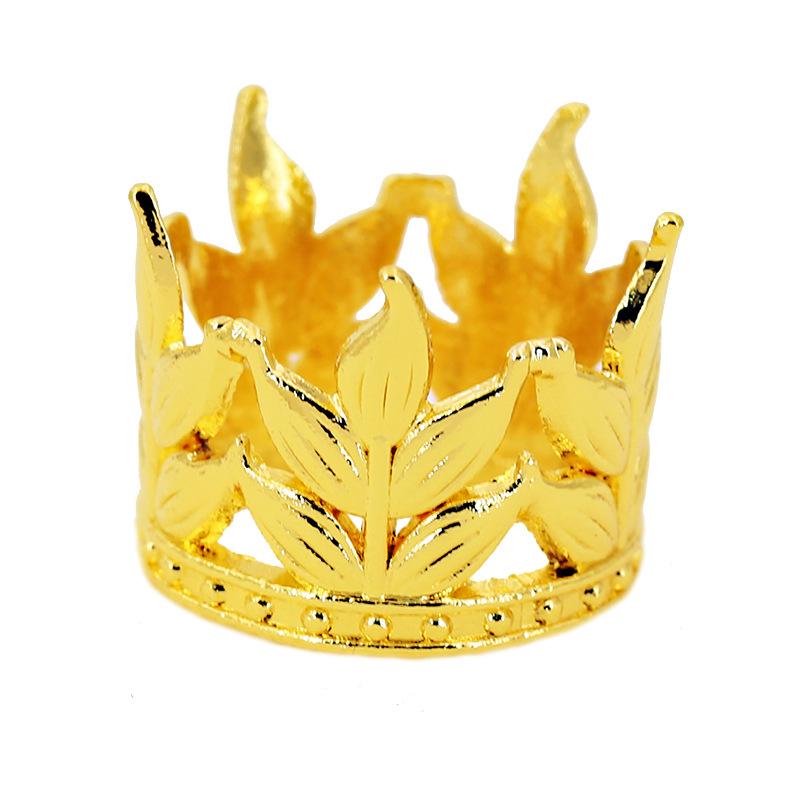 Children's Birthday Cake Decoration Crown Leaf Shape Mini Round Tiara Hair Accessories Alloy Jewelry