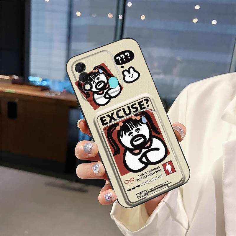 Silicone Cartoon Phone Case For Tecno Spark8/KG6 Dirt-resistant Shockproof Durable Back Cover Card sleeve Waterproof TPU