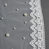 Elegant Floral Veils For Wedding Bride Lightweight Pearls Breathable Fabric Headpiece Formal Occasion