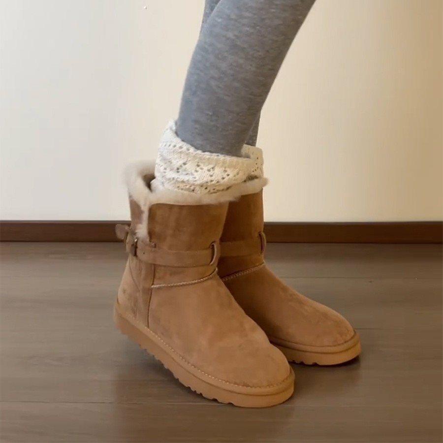 Warm platform cotton shoes fur new winter snow boots extra thick velvet design thickened integrated middle tube