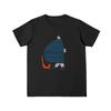Large Size Women's Summer Front Shoulder Cartoon Printing Loose Crew Neck Inner Short Sleeve T-Shirt% Pure Cotton Bottom Top