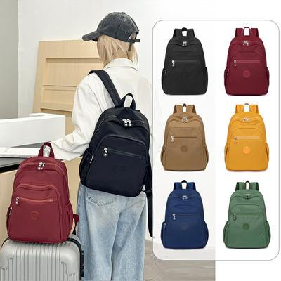 Hafif Sırt Çantası Kol Çekme Çubuğu Kadın Seyahat Sırt Çantası Su İtici Naylon Okul Çantası