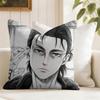 Anime Aattack On Titans Cushion Cover Natural Linen Double Sided Print  Throw Pillow Case for Sofa Couch Home Decor