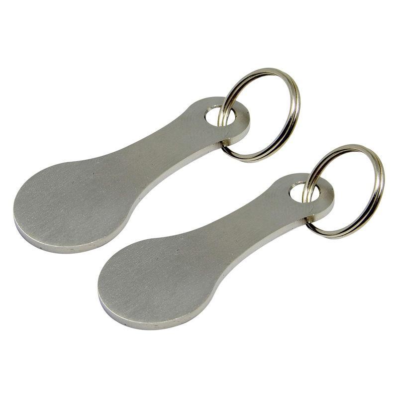 Metal Shopping Trolley Tokens Couple Key Chains Decorative Key Hook Keyrings