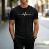 Minimal Heartbeat Line Tshirt For Unisex Ekg Pulse Print Casual Streetwear Basic Short Sleeve Tee