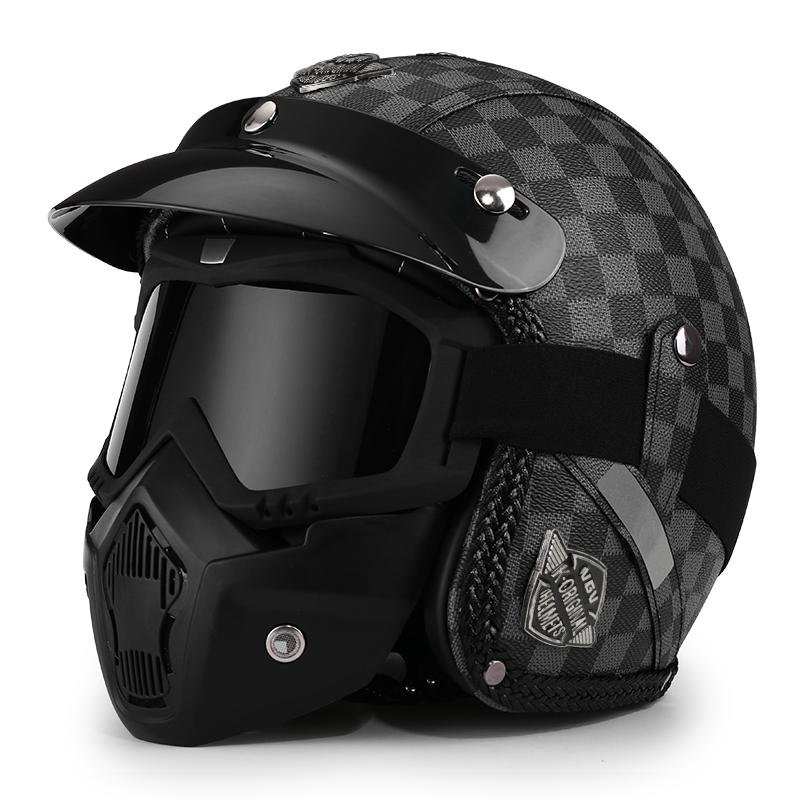 Retro Crown Prince Pedal Motorcycle Helmet Men's and Women's Four Seasons Cycling Motorcycle Electric Car Three-quarters Helmet