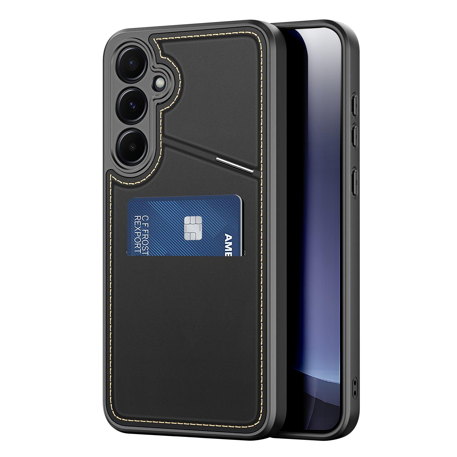 

For Samsung Galaxy S25 Magnetic Case DUX DUCIS Rafi II Series Leather Back Cover with RFID Blocking Card Slots A