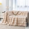 Cozy Plush Faux Rabbit Fur Blanket - All-Season Sofa or Office Nap Cover
