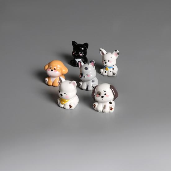 2 Pcs Mini Dog Figurines, Tiny Resin Puppy Figures, Cute Miniature Animal Statues for Desktop, Car Decoration, Micro Landscape, Dollhouse Accessory