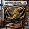 Decorative Artwork Theme Throw Blanket Custom Name Text Personalized Blanket Soft Cozy Blanket for Home Sofa Bed