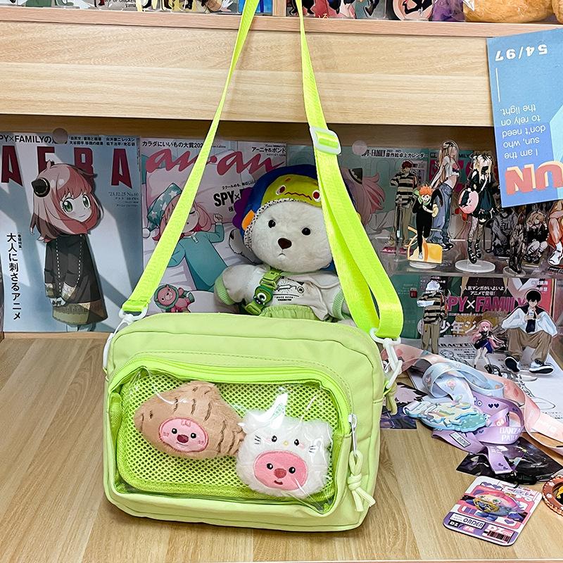 Japanese girl ins transparent pain bag, small food, shoulder messenger bag, women's versatile casual mobile phone small bag