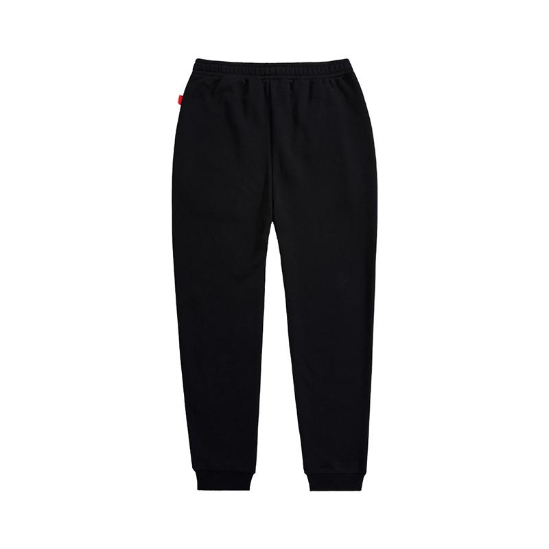 Li Ning Mid Waist Solid Color Loose Fit Knit Sports Pants Men Bottoms Black AKLUE75-1